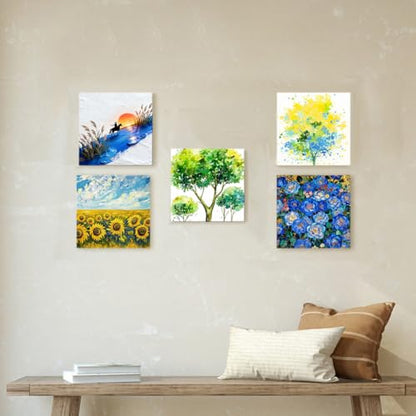 3Pcs Unfinished Wooden Canvas Panels 6x6 Inch Wood Canvas Board Craft Wood Panel Boards for Painting Arts Pouring Use with Oils Acrylic DIY Art Crafts Projects Home Decor - size: 6x6 Inch