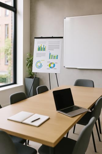 Audio-Visual Direct Lightweight Aluminum Flip-Chart Presentation Easel, Adjustable Height 37"-70", Black - color: Black, size: 1 Easel