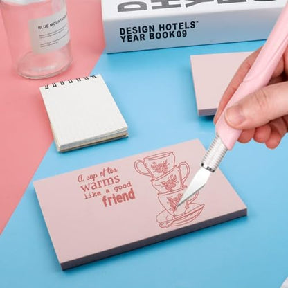 6 Pack 4"x6" Pale Pink Rubber Stamp Carving Blocks Rubber Carved Brick for Stamp Soft Rubber Crafts and DIY Craft Project - style: 4"x6"