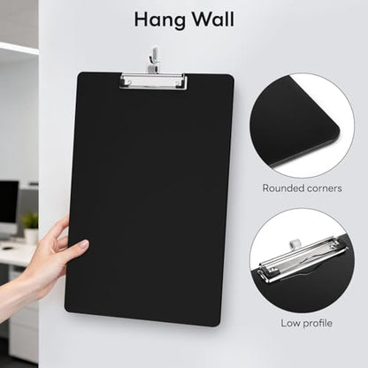11x17 Large Clipboard with Pen Holder, Vertical Layout(2 Pack) | Black Ledger Size Clip Board for Teachers, Students, Lawyers, Office & School Supplies