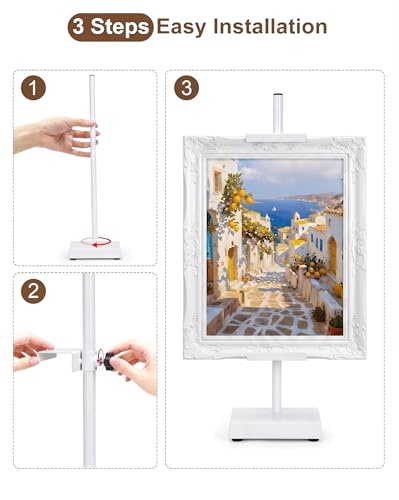 Adjustable Tabletop Easel Stand, White Picture Easels for Display Up to 17" H, Metal Picture Frame Holder Stand Table for Art, Photo (4 Pack) - color: White 4Pack