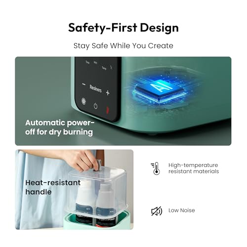 Resiners AirWarm Auto Resin Preheater, Thins Viscosity & Reduce Bubbles, Intelligent Accurate Temperature & Time Control, Large Capacity Multifunctional Warmer for 8/16/32/64oz Epoxy UV Resin