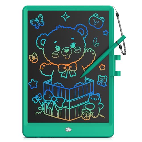 Bravokids 10 Inch LCD Writing Tablet for 3-8 Year Olds - Electronic Drawing Pad and Doodle Board as Educational Birthday Gifts for Girls and Boys (Dark Green) - color: Dark Green, size: 10 inch