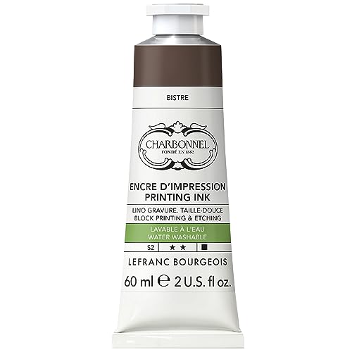 Lefranc Bourgeois Charbonnel Professional Printing Waterwashable Ink, 60ml (2-oz) Bistre - color: Bistre, style: 60ml (2-oz)