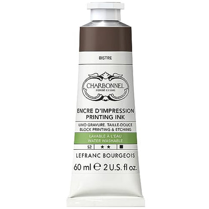 Lefranc Bourgeois Charbonnel Professional Printing Waterwashable Ink, 60ml (2-oz) Bistre - color: Bistre, style: 60ml (2-oz)
