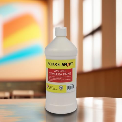 School Smart Washable Tempera Paint, White, 1 Quart Bottle - color: White, size: 32 Fl Oz (Pack of 1)