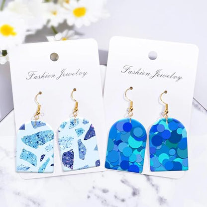 6 Pcs Transfer Paper for Polymer Clay, Blue Dots Fragment Hearts Paisley Print Pattern Clay Transfer Sheets, Water Soluble Polymer Clay Transfer Sheets Paper for DIY Jewelry Earrings Making 5.8"X3.9"