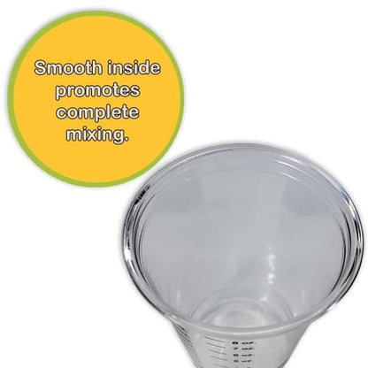 10 8oz Graduated Clear Plastic (PET) Cups and 10 6" Wood Stir Sticks for Mixing Paint, Stain, Epoxy, Resin by NetSellsIt 8 oz Disposable