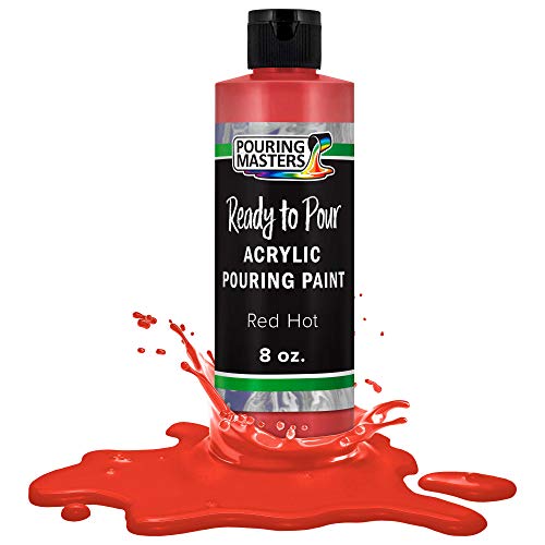 POURING MASTERS Hot Tamale Red Acrylic Ready to Pour Pouring Paint - Premium 8-Ounce Pre-Mixed Water-Based - for Canvas, Wood, Paper, Crafts, Tile, Rocks and More - color: Hot Tamale Red, size: 8 Fl Oz (Pack of 1)