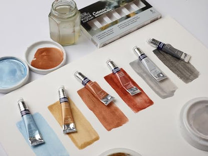 Winsor & Newton Cotman Watercolor Paint Set, 6 Metallic Colors, 8ml (0.27-oz) Tubes - style: 6 Tube Set Metallic 8ml