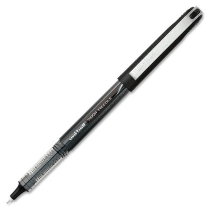 uniball Vision Needle Rollerball Pens, Micro Point (0.5mm), Black, 12 Pack - color: Black, size: 1 Count (Pack of 12), style: Needle Micro