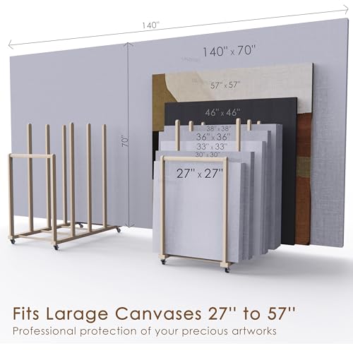 Art Storage Rack - Canvas Boards Stand for Drawing Boards - Contemporary Art Studio Gallery (21.1" D x 39.5" W x 42" H) - size: 21.1"D x 39.5"W x 42"H