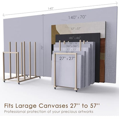 Art Storage Rack - Canvas Boards Stand for Drawing Boards - Contemporary Art Studio Gallery (21.1" D x 39.5" W x 42" H) - size: 21.1"D x 39.5"W x 42"H