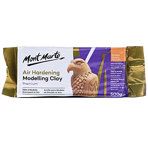 Mont Marte Premium Air Hardening Clay, Terracotta, 500g (1.1lb), No Baking Required - color: Terracotta