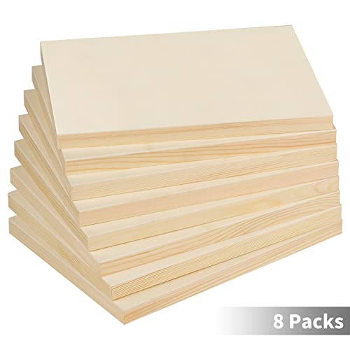 ADXCO 8 Pack Wood Panels 9 x 12 inch Wooden Canvas Board Unfinished Wooden Panel Boards for Painting, Arts, Pouring Use with Oils, Acrylics