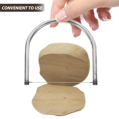 SEWACC Pottery Wire Tool Clay Wire Cutter Stainless Steel Clay Cutter Hand Pottery Cut Off Tool for Artists Cutting Mud Handcraft