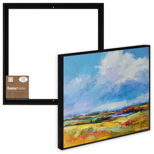 Ampersand Art Supply Floaterframe Readymade Frame for Flat and 7/8" Deep Wood Panel 24"x30", Black Bold - color: Black, size: 24"x30"