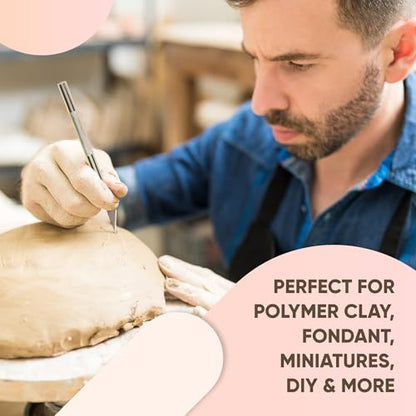 14 Pcs Clay Tools & Pottery Tools Kit, Polymer Clay Earring Making Kit with Acrylic Clay Roller and Thickness Rings Clay Cutters for Jewelry Making & Air Dry Clay Tools Set - size: Pack of 14