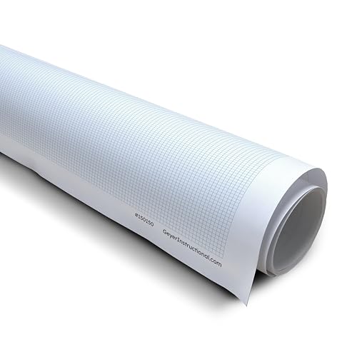 Geyer Instructional Products - 36" x 120" Large Graph Paper Roll, 1/8" Blue Grid, Ideal for School Classroom Graphing, Designing Blueprints and Floorplans, Tabletop Gaming and Custom Mapping - color: Blue, size: 1/8" Spacing