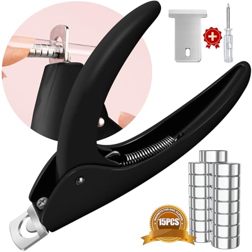 Black Adjustable Nail Clippers with Magnets Sizers for Acrylic Nails, Artificial Fake Nail False Nail Tip Cutter Trimmer Manicure Pedicure Sharp Blade Clip Tool For Salon Home Art Beauty - color: Black With Magnets