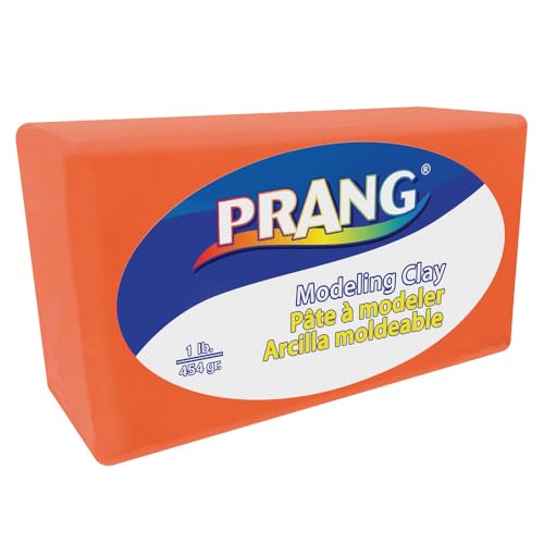 Prang Modeling Clay, Orange, 1 lb. Block | Pliable, Non-Hardening, Non-Staining, Easy Clean-Up, Perfect for Preschool and Elementary Aged Children - color: Orange, size: 1 lb