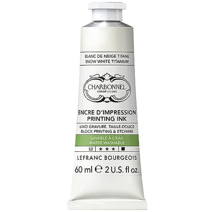 Lefranc Bourgeois Charbonnel Professional Printing Waterwashable Ink, 60ml (2-oz) Snow White - color: Snow White, style: 60ml (2-oz)
