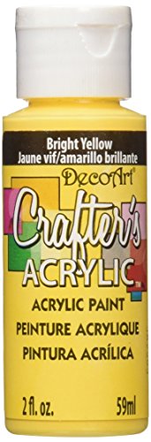 DecoArt DCA49-3 Crafter's Acrylic Paint, 2-Ounce, Bright Yellow - color: Bright Yellow, size: 2 Fl Oz (Pack of 1)