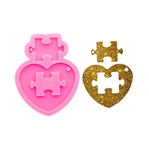 64Pcs Heart Silicone Keychains Molds Set- 4Pcs Different Heart Silicone Molds Epoxy Resin Mold, with Key Rings & Jump Rings for DIY Keychain Pendant, Necklace Jewelry Making Craft