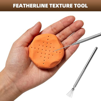 14 Pcs Pottery Clay Sculpt Tools, Silicone and Stainless Steel Squeegee with Detail Needle, Texture Needle, Cutting Cord, 5 Ceramic Double-Ended Pens for Sculpting Texturing Artists Modeling Potter