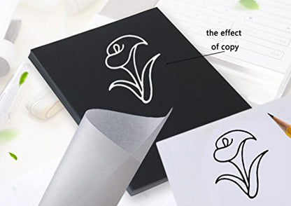 100 Pcs Carbon Transfer Paper Tracing Paper 11.7"×8.3" for Transfer Pattern on Wood, Paper, Canvas (White) - color: White