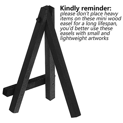 Chuangdi 12 Pieces 3.5 Inch Black Mini Wood Display Easel, Holder for Small Canvases, Cards, Photos, Notices, Etc - size: 3.5 Inch