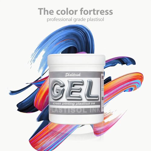 Shaliteink® Screen Printing Plastisol Ink Rounded Curve Transparent Plastisol- Highly Opaque Screen Printing Ink for Cotton, Polyester and Other Fabrics (16oz.)