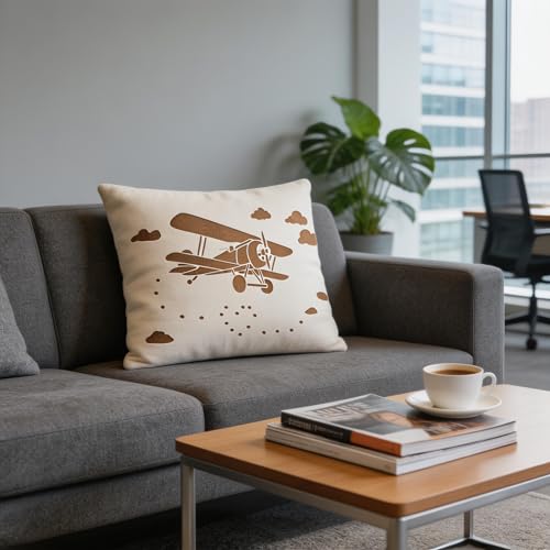 TIAMECH A4 Reusable Biplane Stencil for Painting | Propeller Aircraft Flight Layering Template, DIY Wall Art, Wood Furniture, Scrapbook & Crafts (8.3x11.7inch) - style: Biplane