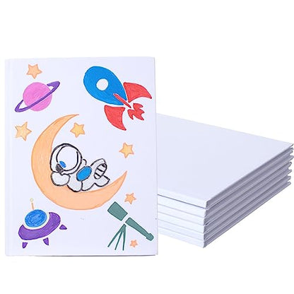 6 Pack Hardcover Blank Book,6x8 Inch Unlined Sketchbook Journal - 18 Sheets/36 Pages Each, Bulk Pack of White Hardcover Blank Books for Writing, Drawing Make Your Own Book, Multi-Purpose for Students & Adults - size: 6x8 inch