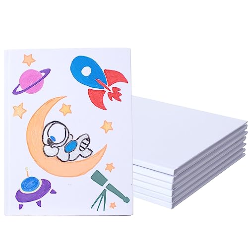 6 Pack Hardcover Blank Book,6x8 Inch Unlined Sketchbook Journal - 18 Sheets/36 Pages Each, Bulk Pack of White Hardcover Blank Books for Writing, Drawing Make Your Own Book, Multi-Purpose for Students & Adults - size: 6x8 inch