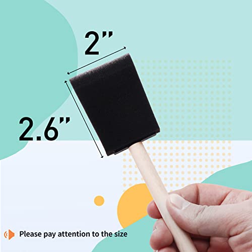 Foam Paint Brushes, 2 Inch, 48 Pack, Sponge Bruhses for Painting, Craft Paint Sponges Set, Foam Brushes Bulk, Sponge Paint Brushes for DIY, Staining, Black - size: 2 inch, 48 pack