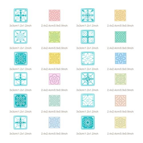ORIGACH 12 Style Flower Tile Clay Cutters - Bohemian Polymer Clay Cutters Set for Earring Making - style: Flower Tile