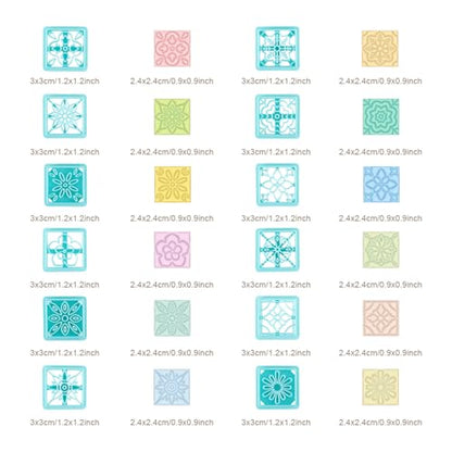 ORIGACH 12 Style Flower Tile Clay Cutters - Bohemian Polymer Clay Cutters Set for Earring Making - style: Flower Tile