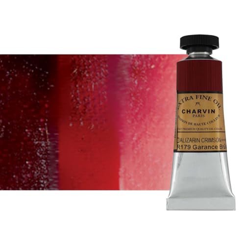 Charvin Extra Fine Oil Paint, Alizarin Crimson 20 mL - Triple-Milled, Rich Texture, Poppy Oil-Based, Light-Fast, Handmade, Archival Quality - color: Alizarin Crimson, size: 0.68 Fl Oz (Pack of 1)