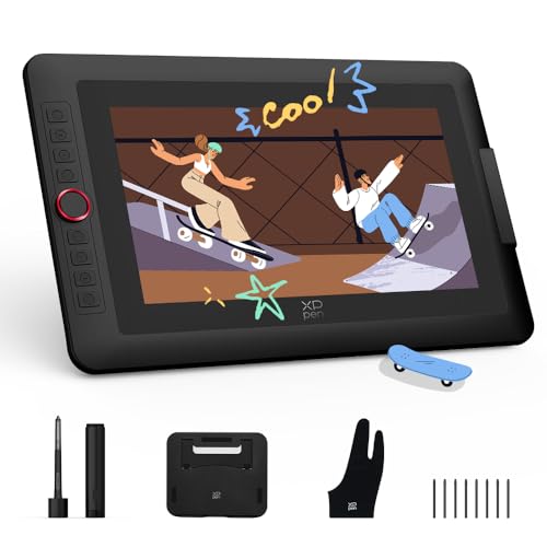 XP-PEN Artist 13.3 Pro V2 Drawing Tablet with Screen, 16K Pressure Sensitivity Digital Drawing Tablet for PC Mac Chromebook Android, Fully Laminated Graphic Tablet with Pen, Foldable Stand Included - color: black, size: 13.3 inch