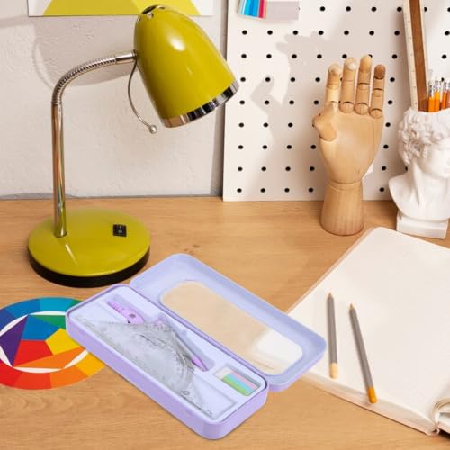 GLEAVI Student Math Geometry Tool Set for School Supplies Accurate Measurement and Math Projects Protractor, Compass, Triangle Ruler, and Eraser, Plastic and Metal Construction
