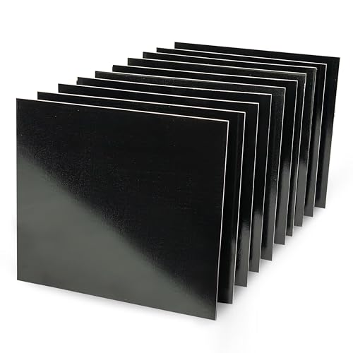 1/16" Black | Maker Boards Colors Line of Double Sided Painted Basswood Plywood Sheets, 12x12 inches, 1/16th and 1/8th Thickness, 17 Colors Available, Laser Safe, Diode Laser Compatible. - color: Black | 10 Sheets, size: 1/16