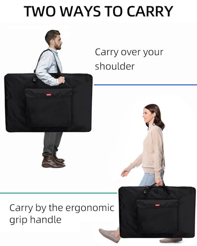 Nicpro Art Portfolio Bag 36 x 48 Inches Waterproof Nylon Artist Carrying Bag Soft Sided with Shoulder Strap, Storage Case for Artwork Sketch Drawing Canvas Photography Poster Solar Panel - size: 36 x 48 inches