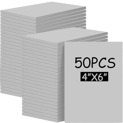 Frienda 50 Pack Rubber Carving Blocks 4 x 6 Inch, Rubber Stamp Carving Blocks for Printmaking, Printing, DIY Craft Project, Soft Block Stamp for Beginners and Professional(Gray) - color: Gray