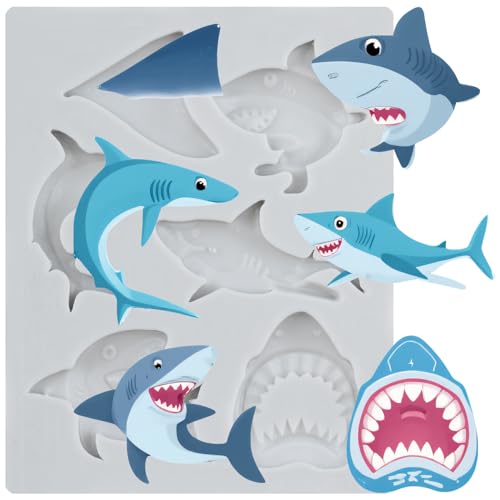Ocean Animal Polymer Clay Molds Shark Silicone Mold for DIY Crafts Epoxy Resin Casting Air Dry Polymer Clay Plaster Jewelry Making - color: Style D