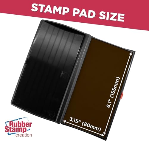 Large Premium Brown Ink Stamp Pad - 3" by 6" - Quality Felt Pad - Case with Closing snap - color: Brown, size: 3" x 6"