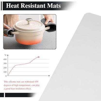 2Pcs 15.7"x 11.8"x 0.03" Frosted Silicone Table Mats, Silicone Placemats for Baking, Jewelry, Painting - color: Frosted, size: 15.7"x 11.8"