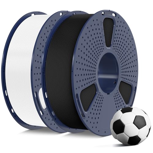 SUNLU 3D Printer Filament Bundle PLA Matte 1.75mm, Super Neatly Wound PLA Filament with Matte Finish, Print with 99% FDM 3D Printers, 1kg Spool (2.2lbs), 2 Packs, Matte Black+Matte White - color: 2000g Pla Black+white, size: 2KG