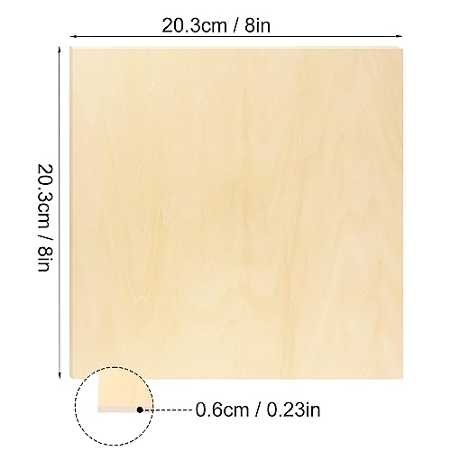 20 PCS 8 Inch Square Basswood Board, Thickness 6 mm, Basswood Sheets, balsa Wood Sheet,Plywood Sheets for Laser, CNC Cutting, Wood Burning, Drawing Painting, Wood Engraving,by GNIEMCKIN - size: 20 PCS 8 Inch Thickness 1/4 Inch