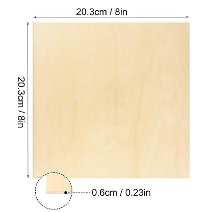 20 PCS 8 Inch Square Basswood Board, Thickness 6 mm, Basswood Sheets, balsa Wood Sheet,Plywood Sheets for Laser, CNC Cutting, Wood Burning, Drawing Painting, Wood Engraving,by GNIEMCKIN - size: 20 PCS 8 Inch Thickness 1/4 Inch